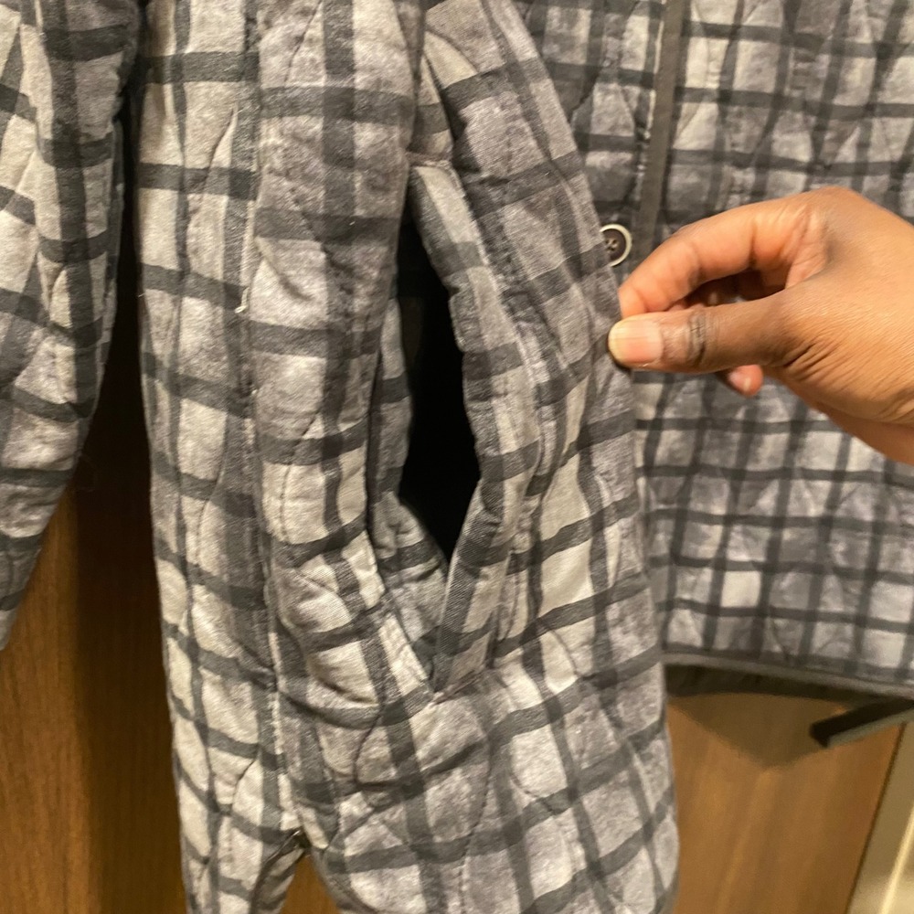 TERRA & SKY Gray Plaid Quilted Shacket Jacket Size XXXL(22) Gorpcore Cabin - Picture 7 of 15